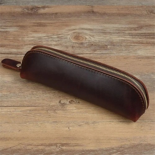 Vintage leather pencil case - vintage,