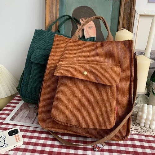 Retro corduroy crossbody bag - crossbody,