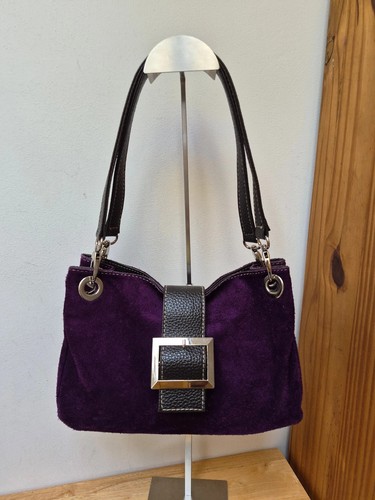 Purple suede leather - purple, shoulder