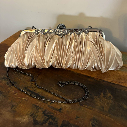 Vintage style champagne satin - style,