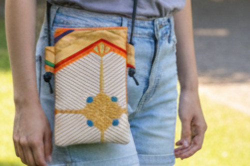 Japanese silk crossbody phone - japanese,