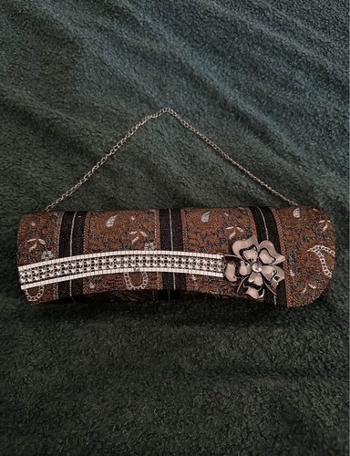 Brown vintage glitter - vintage, clutch