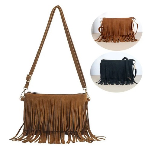 Vintage tassel crossbody bag - crossbody,
