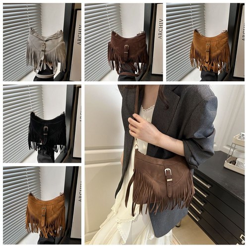 Women fringe hobo handbag - women,