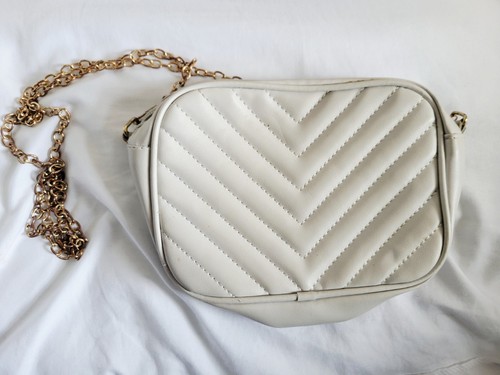 Grey beige handbag gold - grey/beige, chain