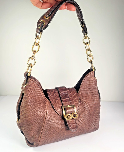 Vintage y2k brown leather hobo - vintage,