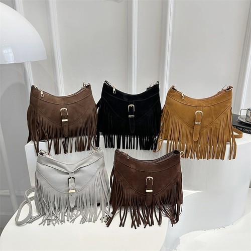 Vintage suede fringe - suede,