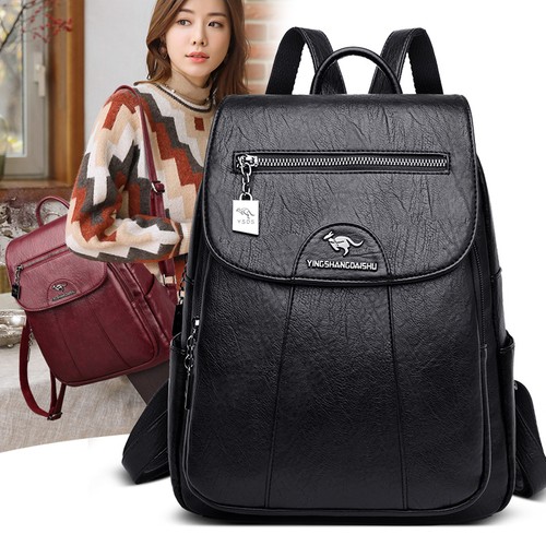 Lady backpack soft - backpack, leather