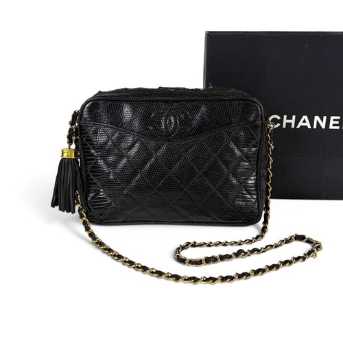 Chanel vintage black lizard - chanel,