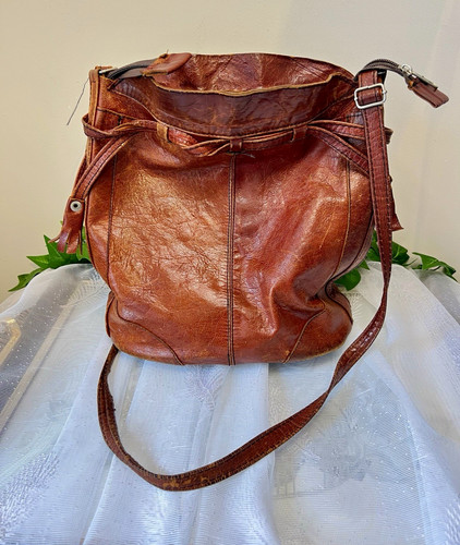 Vintage brown real leather - real,