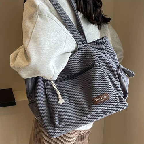 Corduroy tote bag women large - corduroy,