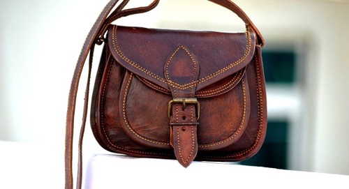 Leather bag goat vintage - leather,